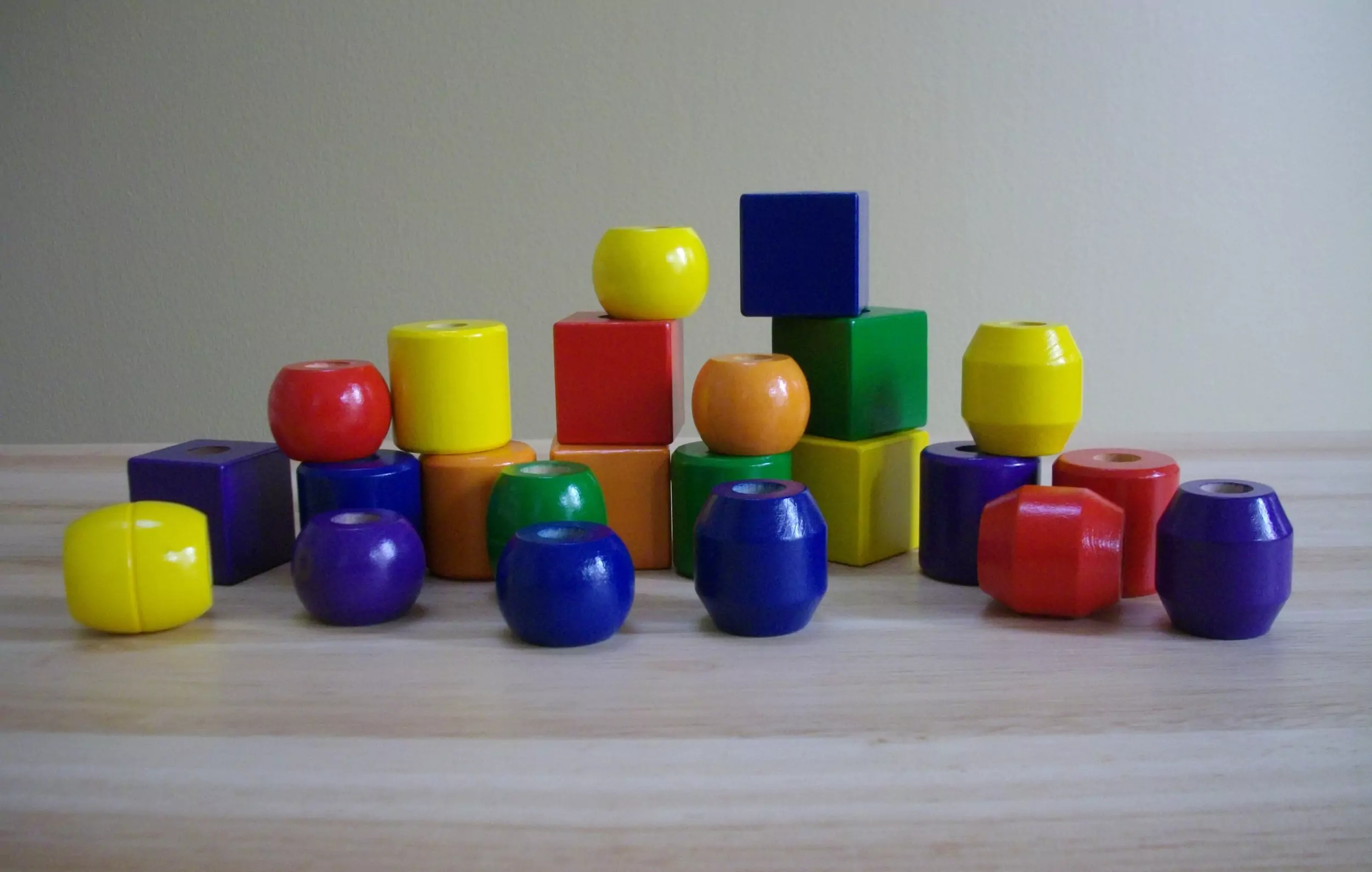 Cubes spheres cylindrical objects for montessori education